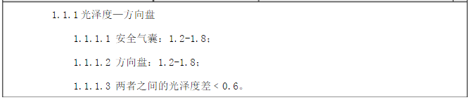 方向盤光澤度標(biāo)準(zhǔn)